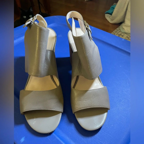 Cole Haan Kathlyn Bootie II W05352 Open Toe Block Heels 10.5 Grey - Picture 2 of 8